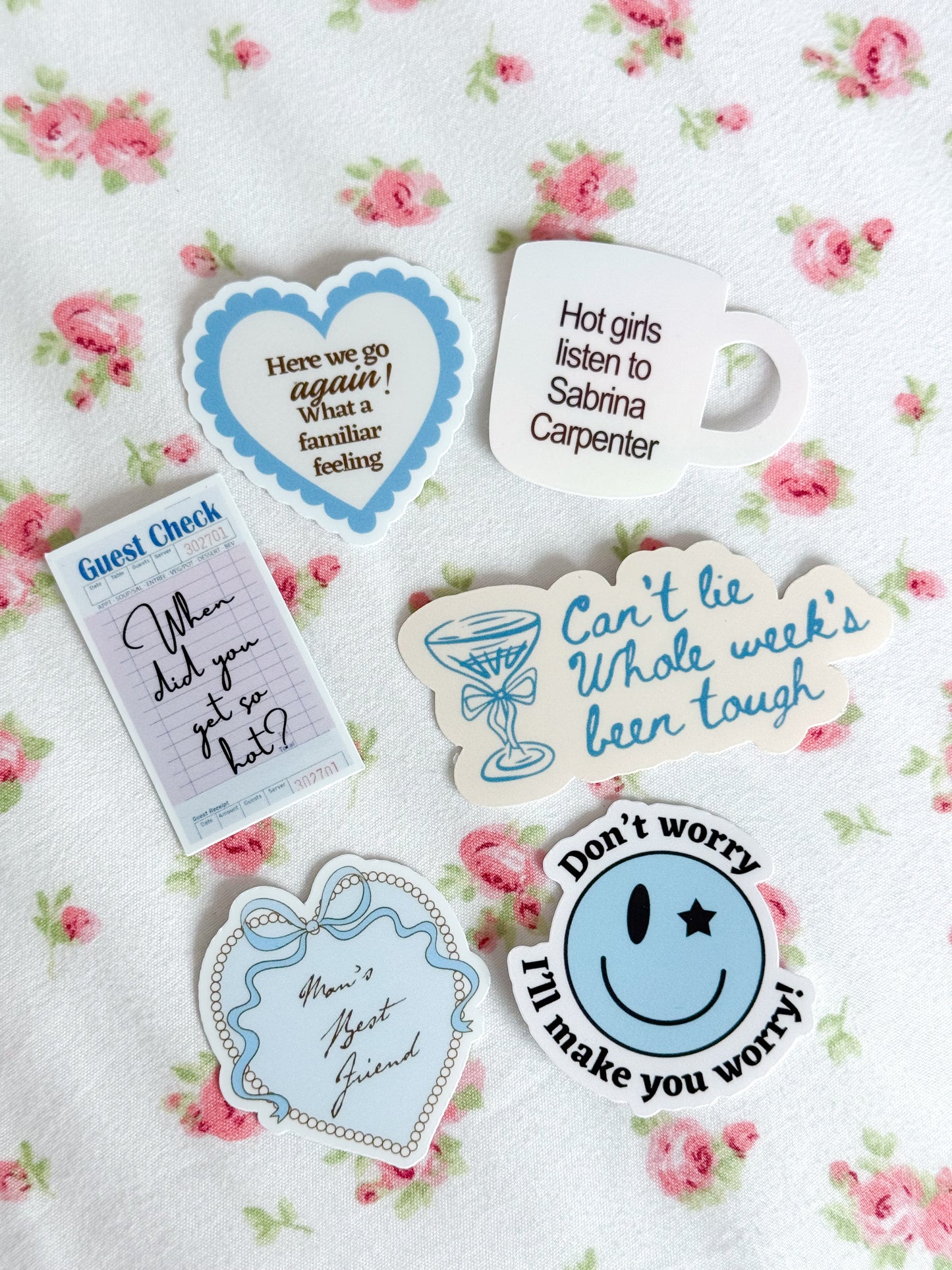Don't worry, I'll Make You Worry Smiley Face Sabrina Carpenter Vinyl Sticker