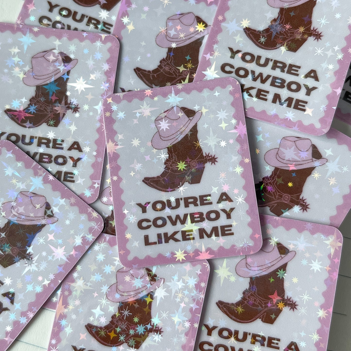 Timbre autocollant Cowboy Like Me