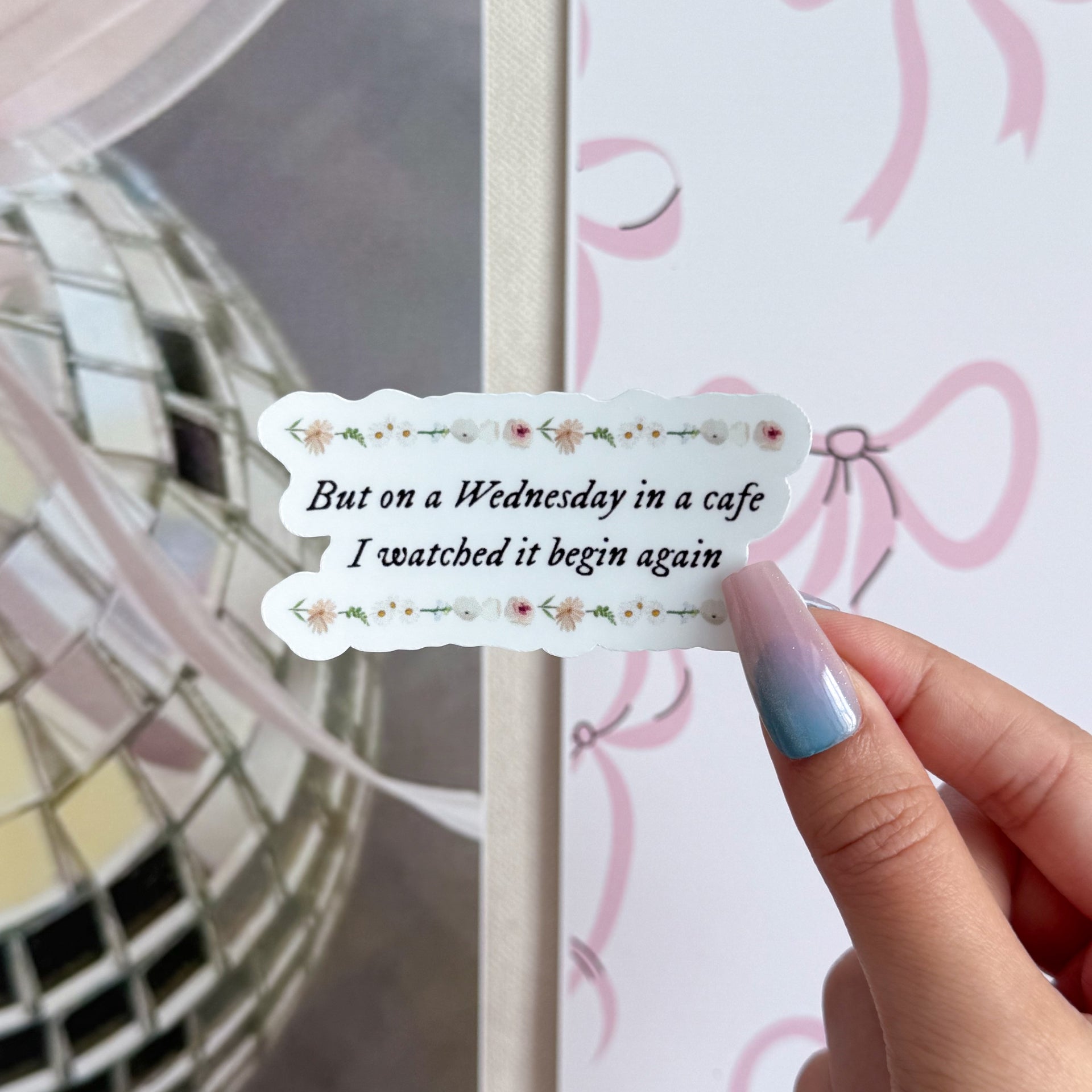 Begin Again Floral Lyric Sticker