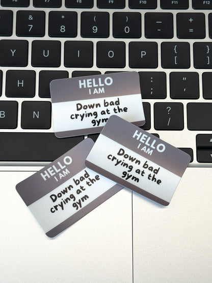 Down Bad Nametag The Tortured Poets Department Sticker