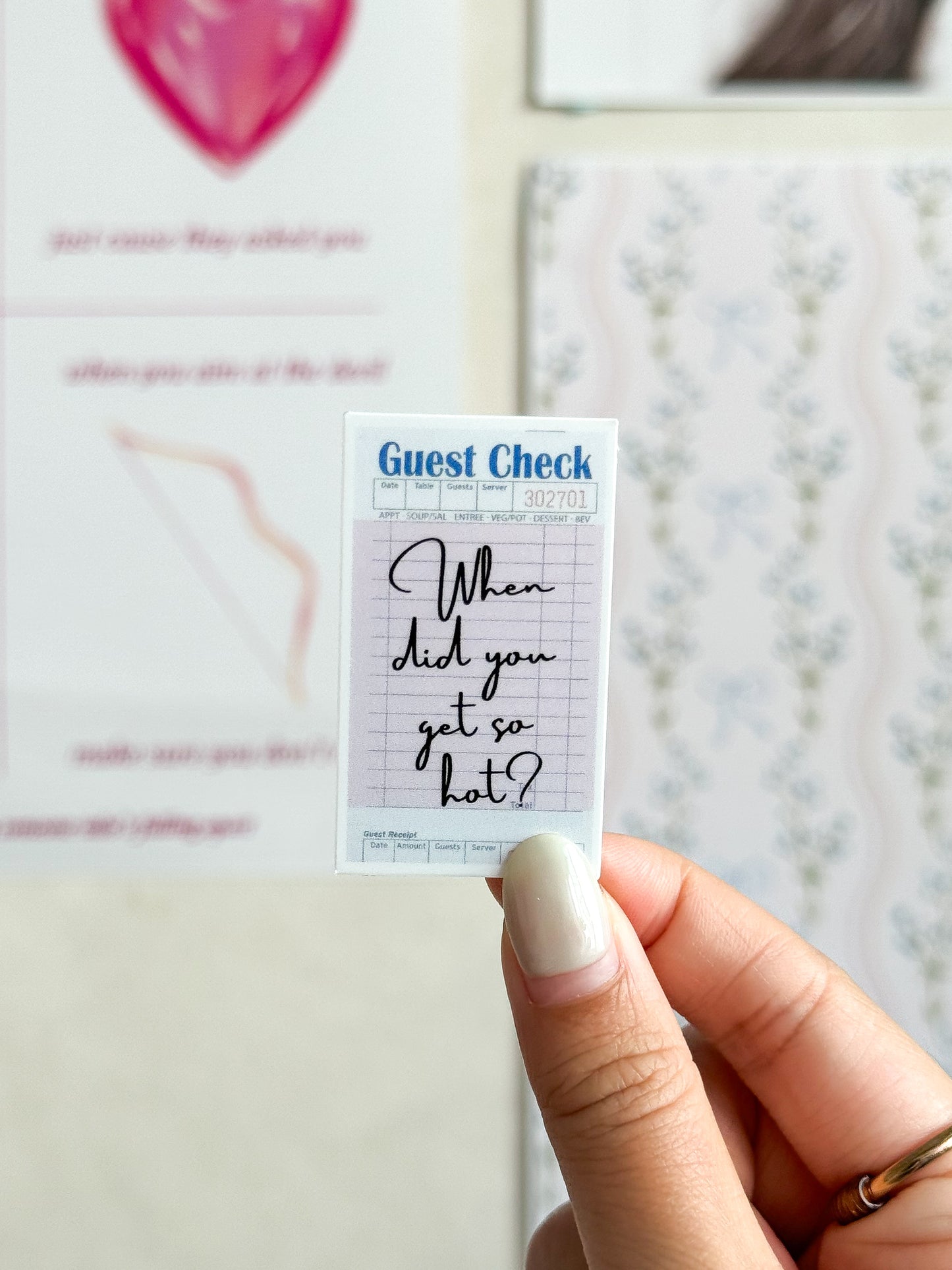 When Did You Get So Hot? Sabrina Carpenter Guest Check Vinyl Sticker