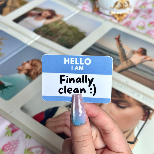 Finally Clean Nametag Sticker