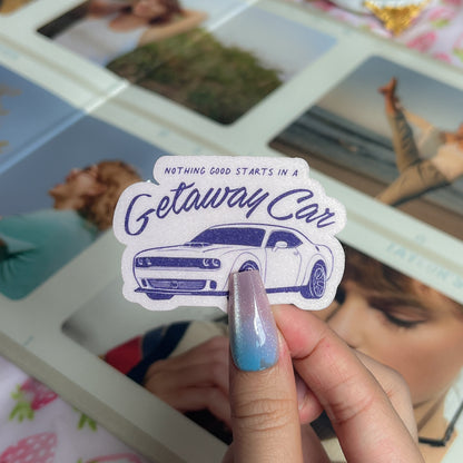 Pegatina para coche con mensaje "Escapada"