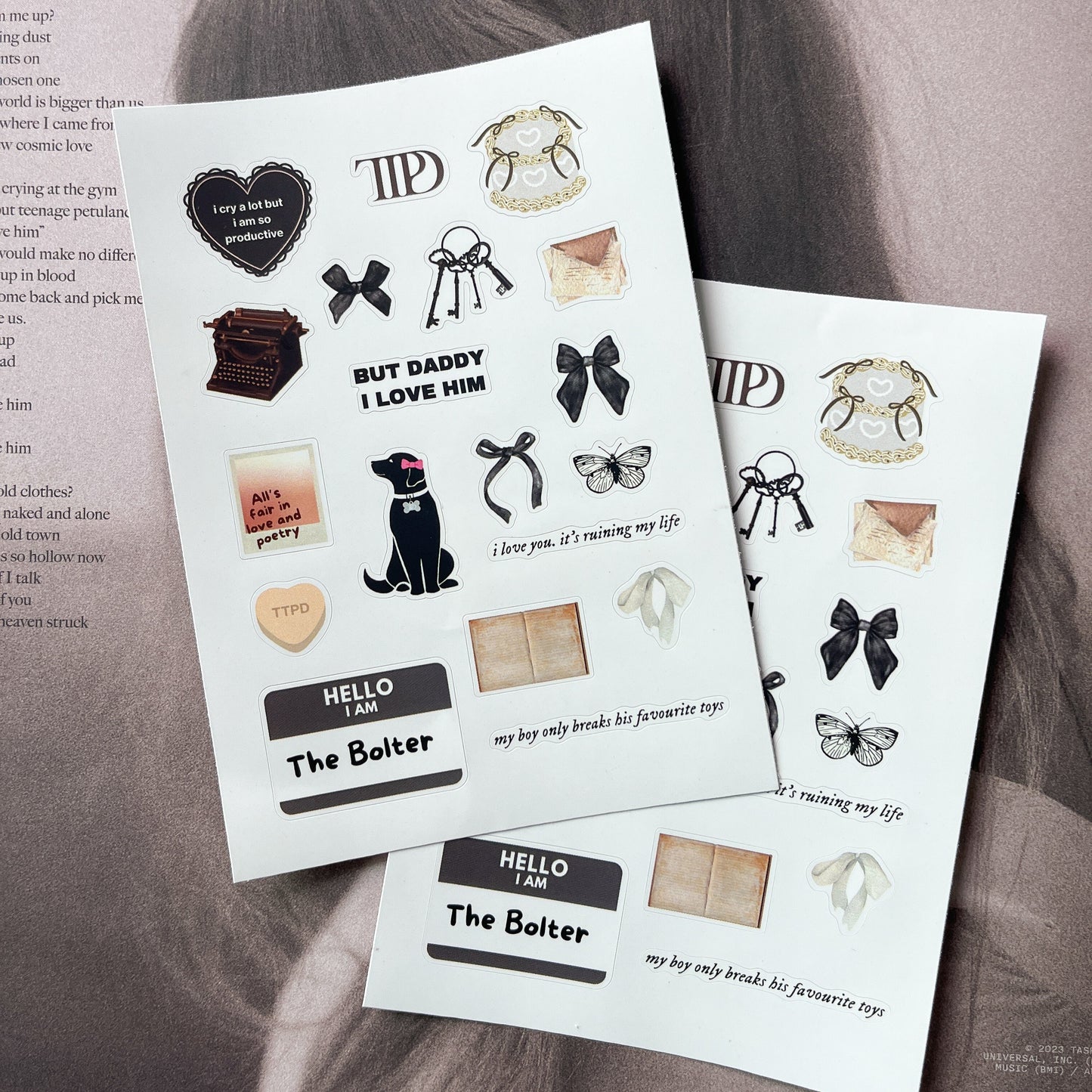 The Tortured Poets Department Sticker Sheet (PRE-ORDER)